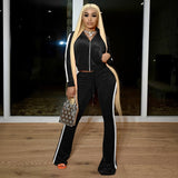 New Tracksuit For Women Faith Letter Ribbed Knit Two Piece Set Casual 2 Pcs Outfits Long Sleeve Tshirts Pants Suit Matching Set