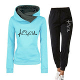 Casual Two Piece Outfits Pullovers Hoodies Jogger Pants Sets Spring Autumn Tracksuit Woman Fleece Suit 2021 Sweatsuits for Women