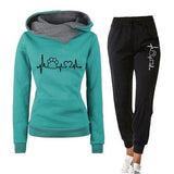 Casual Two Piece Outfits Pullovers Hoodies Jogger Pants Sets Spring Autumn Tracksuit Woman Fleece Suit 2021 Sweatsuits for Women