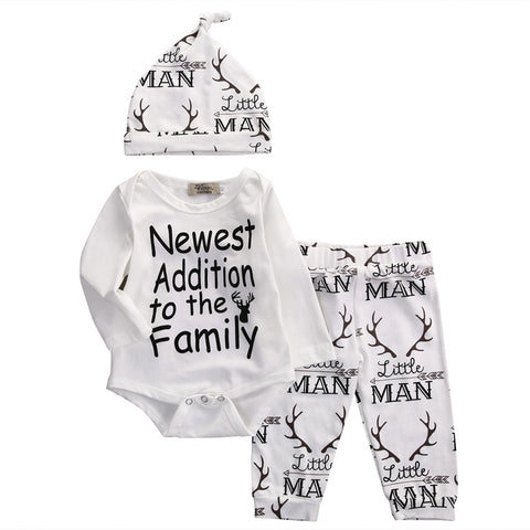 Newborn to Infant Clothes Set Long Sleeve O-Neck Romper