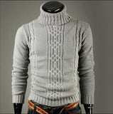 Men'S Sweater Jacquard Hedging Men'S Turtleneck Solid Casual Sweater Pullover Male Brand Men's Slim Sweaters Knitted Pullovers