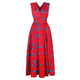 Fadzeco New african dresses for women Clothes Patterns Ankara Dashiki Outfits African Print Jumpsuit Hem Maxi Dress Front Slit