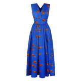 Fadzeco New african dresses for women Clothes Patterns Ankara Dashiki Outfits African Print Jumpsuit Hem Maxi Dress Front Slit