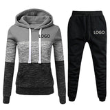 2020 New Brand Tracksuit Women Pant 2 Piece Sets Woman Sportswear Fleece Thick Hoody+Pants Sport Suits Custom Logo