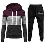 2020 New Brand Tracksuit Women Pant 2 Piece Sets Woman Sportswear Fleece Thick Hoody+Pants Sport Suits Custom Logo