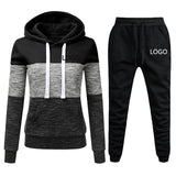 2020 New Brand Tracksuit Women Pant 2 Piece Sets Woman Sportswear Fleece Thick Hoody+Pants Sport Suits Custom Logo