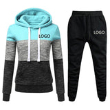 2020 New Brand Tracksuit Women Pant 2 Piece Sets Woman Sportswear Fleece Thick Hoody+Pants Sport Suits Custom Logo