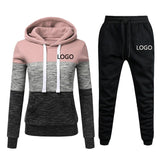 2020 New Brand Tracksuit Women Pant 2 Piece Sets Woman Sportswear Fleece Thick Hoody+Pants Sport Suits Custom Logo