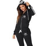 2020 Tracksuit Women Set Harajuku Clothes Letter Love Hooded Sweatshirt Zipper Hoodie Pants Two Piece Set Ensemble Femme Suits
