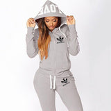 2020 Tracksuit Women Set Harajuku Clothes Letter Love Hooded Sweatshirt Zipper Hoodie Pants Two Piece Set Ensemble Femme Suits