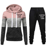 2020 New Brand Tracksuit Women Pant 2 Piece Sets Woman Sportswear Fleece Thick Hoody+Pants Sport Suits Custom Logo