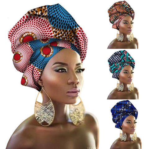 Fashion Print Turban African Scarf Headband Women Hair Accessories Girls Head Wrap Bands Traditional Rich Bazin Dashiki Clothes