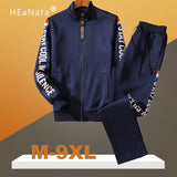 M-9XL Large Size Tracksuit Set Men Autumn Spring Sportwear Men Zipper Coat Pants 2 Piece Sets Sweat Suit Sporting Fitness Sets
