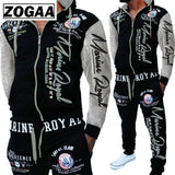 ZOGAA 2019 Brand Men Tracksuit 2 Piece Tops and Pants Mens Sweat Suits Set Letter Print Plus Size Jogger Sets for Men Clothing