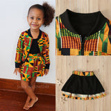 African Fashion Clothing 2020 New Kid Dashiki Print Bazin Full Sleeve Coat Autumn Baby Girl African Dresses For Women Streetwear