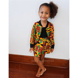 African Fashion Clothing 2020 New Kid Dashiki Print Bazin Full Sleeve Coat Autumn Baby Girl African Dresses For Women Streetwear