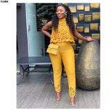African Dresses for Women 2 Piece Set Dashiki Print Hot Drilling African Clothes Bazin Broder Riche Fashion Robe Africaine Femme