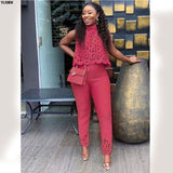 African Dresses for Women 2 Piece Set Dashiki Print Hot Drilling African Clothes Bazin Broder Riche Fashion Robe Africaine Femme