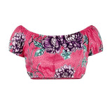 2020 Summer African Dresses for Women Floral Print Dashiki Bazin Ladies Clothes Sexy Shoulder Off Robe Africaine Bohemia Skirt