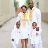 H&D 2020 mens clothes african clothing for men and women couple dress white bazin dashiki embroidery kid boy family clothes 3033