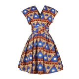 2020 New Floral National Print African Dresses For Women Evening Party Pleated  Noble Dashiki Bazin African Clothes Riche Female