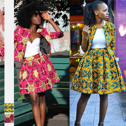 Fashion Ladies African Clothes 2020 News Coat Tutu Skirts Ankara Style Dashiki Print African Dresses for Women Robe Africaine