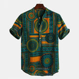 African Clothes 2020 News Men Dashiki Print Summer Shirts Bazin Riche Fashion Tribal Male Hip Hop Ethnic Short Sleeve Clothing