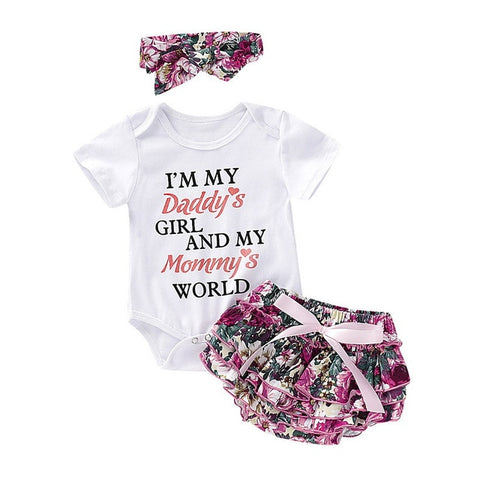 Floral Baby Girl Romper with Lace Skirt