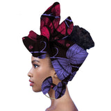 17Colors African Ankara  Fabric Headtie Scarf Earring 2Pcs Set  Dashiki