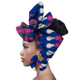 17Colors African Ankara  Fabric Headtie Scarf Earring 2Pcs Set  Dashiki
