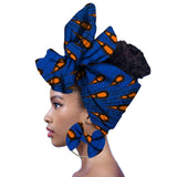 17Colors African Ankara  Fabric Headtie Scarf Earring 2Pcs Set  Dashiki