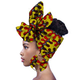 17Colors African Ankara  Fabric Headtie Scarf Earring 2Pcs Set  Dashiki