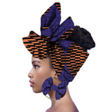 17Colors African Ankara  Fabric Headtie Scarf Earring 2Pcs Set  Dashiki