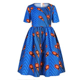African Clothes 2020 Dashiki Print Baby Girl Summer Kids Short Sleeve Ankara Dress Fashion Clothing African Dresses for Women