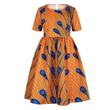 African Clothes 2020 Dashiki Print Baby Girl Summer Kids Short Sleeve Ankara Dress Fashion Clothing African Dresses for Women