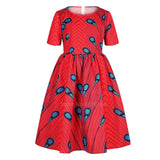 African Clothes 2020 Dashiki Print Baby Girl Summer Kids Short Sleeve Ankara Dress Fashion Clothing African Dresses for Women