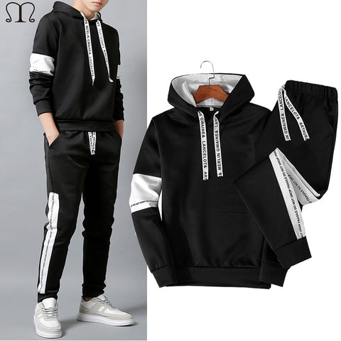 Casual tracksuit Set Men Fashion 2020 Jogger Sports Sportswear Suits Spring Autumn Two Pieces Hoodies Pants Set Male Sweat Suit