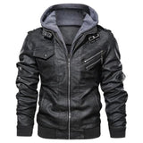 Men Leather Jacket Casual Motorcycle Genuine Leather Hooded Jacket 2020 New Male Oblique Zipper European size jaqueta couro