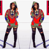 Fashion 2020 African Clothes Dashiki Print Hodded Sweatershirts Ladies Sexy Streetwear Blouse Shirts African Dresses for Women