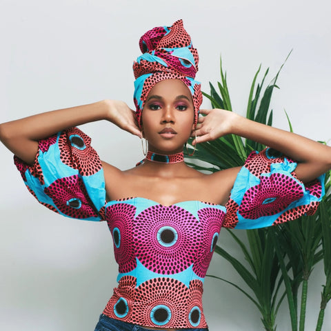 2020 Summer African Clothes Woman Shoulder Off Dresses Dashiki Ethnic Tribe Printing 22colors Fashion Crop Top Outfit Clothing