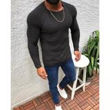 Men's Knitted Sweater Pullovers Streetwear Tops Pleated Casual Slim Fit  All-match Knitwear Male Autumn Winter Fashion Clothing
