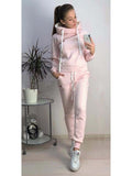 Two Piece Set Tracksuit Women Hoodie Fleece Sweatshirt Top and Pants Jogger Suit Autumn Winter Clothes Chandal Mujer 2 Piezas
