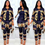 Fashion Printed Costume Dashiki African Clothes For Women Party European Clothing Ladies Robe Africaine Two Piece Set DCC247