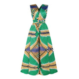 6Color Women African Clothes Print Pants Set Jumpsuits Sexy Dress News Wide Leg Trousers Rompers Back Festival Danshiki Vestidos