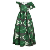 Summer Dress Fashion Ladies African Clothes Shoulder Off Maxi Dashiki African Dresses for Women Big Swing Long Robe Africaine