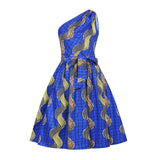 Earrings African Clothes for Women Sleeveless Dress Summer Danshiki Print Fashion Off Shoulder Bandage Skirt Set Girls Clothes