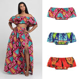 3PCs/lot Wholesale Women African Clothes Tops Shoulder Off Sexy 3D Printing Tribe Style Africa Dress Dashiki Crop Top Clothing