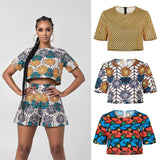 3PCs/lot Wholesale Women African Clothes Tops Shoulder Off Sexy 3D Printing Tribe Style Africa Dress Dashiki Crop Top Clothing
