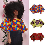 3PCs/lot Wholesale Women African Clothes Tops Shoulder Off Sexy 3D Printing Tribe Style Africa Dress Dashiki Crop Top Clothing