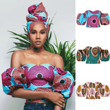 3PCs/lot Wholesale Women African Clothes Tops Shoulder Off Sexy 3D Printing Tribe Style Africa Dress Dashiki Crop Top Clothing